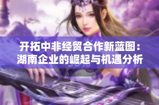 开拓中非经贸合作新蓝图:湖南企业的崛起与机遇分析 开拓中非经贸合作新蓝图:湖南企业的崛起与机遇分析