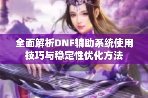 全面解析DNF辅助系统使用技巧与稳定性优化方法