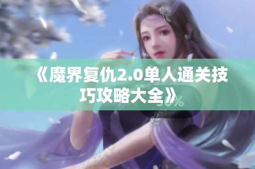 《魔界复仇2.0单人通关技巧攻略大全》 《魔界复仇2.0单人通关技巧攻略大全》