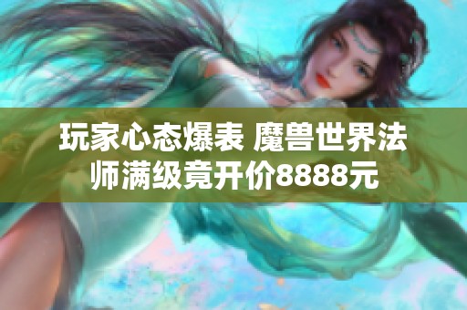 玩家心态爆表 魔兽世界法师满级竟开价8888元 玩家心态爆表 魔兽世界法师满级竟开价8888元
