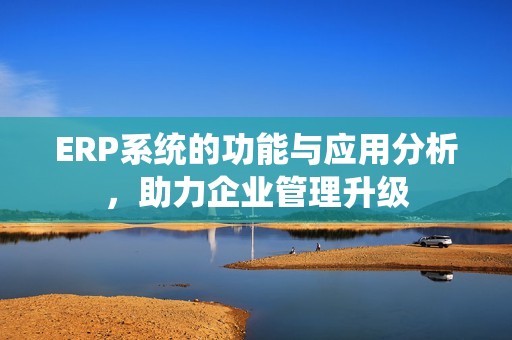 ERP系统的功能与应用分析，助力企业管理升级