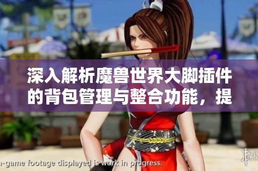 深入解析魔兽世界大脚插件的背包管理与整合功能，提升你的游戏体验