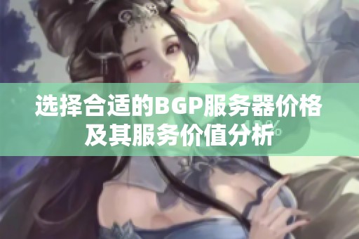选择合适的BGP服务器价格及其服务价值分析