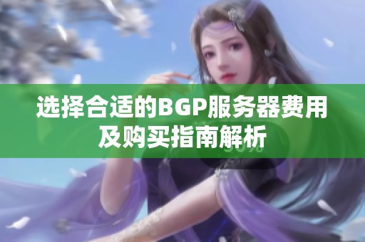 选择合适的BGP服务器费用及购买指南解析