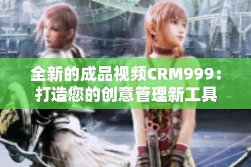 全新的成品视频CRM999:打造您的创意管理新工具 全新的成品视频CRM999:打造您的创意管理新工具